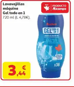 Alcampo Lavavajillas máquina Gel todo en 1 oferta