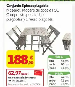 Alcampo Conjunto 5 piezas plegable oferta