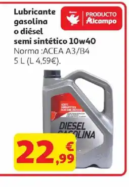 Alcampo Lubricante gasolina o diésel semi sintético 10w40 oferta