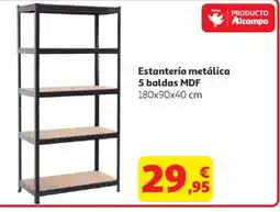 Alcampo Estantería metálica 5 baldas MDF oferta