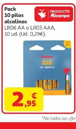 Alcampo Pack 10 pilas alcalinas oferta