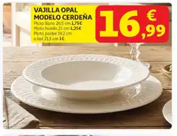 Alcampo Vajilla opal modelo cerdeña oferta