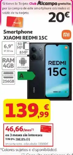 Alcampo XIAOMI REDMI 15C Smartphone oferta