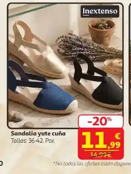 Alcampo INEXTENSO Sandalia yute cuña oferta