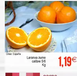 Supermercados Aquí Laranxa zume calibre 5/6 oferta