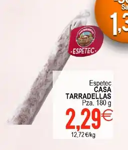 Supermercados Aquí CASA TARRADELLAS Espetec oferta
