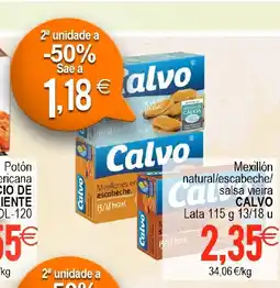 Supermercados Aquí CALVO Mexillón natural/escabeche/ salsa vieira oferta
