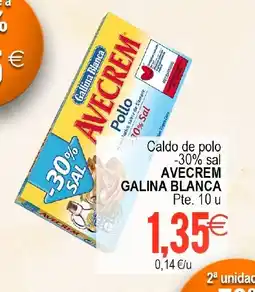 Supermercados Aquí AVECREM GALINA BLANCA Caldo de polo -30% sal oferta