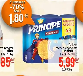 Supermercados Aquí PRINCIPE Galleta rechea chocolate oferta