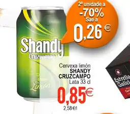 Supermercados Aquí SHANDY CRUZCAMPO Cervexa limón oferta