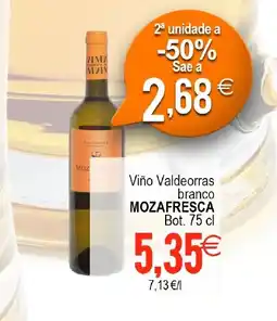 Supermercados Aquí MOZAFRESCA Viño Valdeorras branco oferta