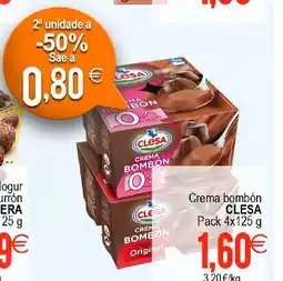 Supermercados Aquí CLESA Crema bombón oferta