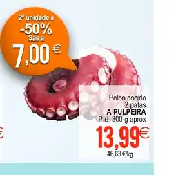 Supermercados Aquí A PULPEIRA Polbo cocido 2 patas oferta