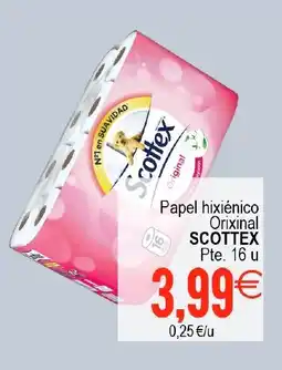 Supermercados Aquí SCOTTEX Papel hixiénico Orixinal oferta