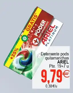 Supermercados Aquí ARIEL Deterxente pods quitamanchas oferta