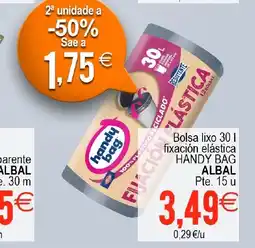Supermercados Aquí ALBAL Bolsa lixo fixación elástica oferta