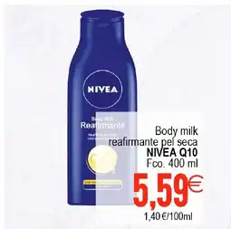 Supermercados Aquí NIVEA Q10 Body milk reafirmante pel seca oferta