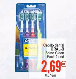 Supermercados Aquí ORAL-B Cepillo dental Shine Clean Pack 4 und oferta