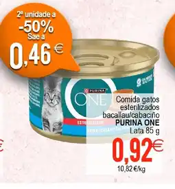 Supermercados Aquí PURINA ONE Comida gatos esterilizados bacallau/cabaciño oferta