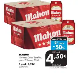 Supermercados Lupa MAHOU Cerveza Cinco Estrellas oferta