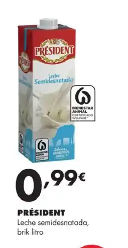 Supermercados Lupa PRÉSIDENT Leche semidesnatada oferta