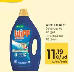 Aliprox WIPP EXPRESS Detergente en gel Limpio&Liso, 40 dosis oferta