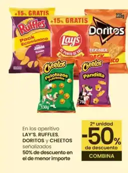 Aliprox LAY'S, RUFFLES, DORITOS Y CHEETOS En los aperitivo señalizados oferta