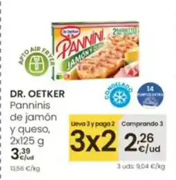 Aliprox DR. OETKER Panninis de jamón y queso oferta