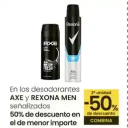 Aliprox AXE Y REXONA MEN En los desodorantes señalizados oferta