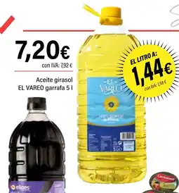 Cash Ifa EL VAREO Aceite girasol garrafa oferta