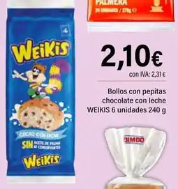 Cash Ifa WEIKIS Bollos con pepitas chocolate con leche oferta