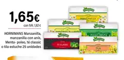 Cash Ifa HORNIMANS Manzanilla, manzanilla con anís, Menta-poleo, té classic o tila estuche 25 unidades oferta