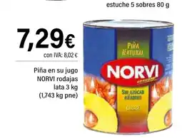 Cash Ifa NORVI Piña en su jugo rodajas lata oferta