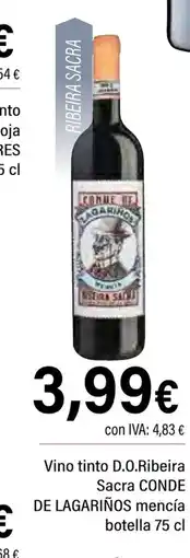 Cash Ifa CONDE DE LAGARIÑOS Vino tinto D.O.Ribeira Sacra mencía oferta