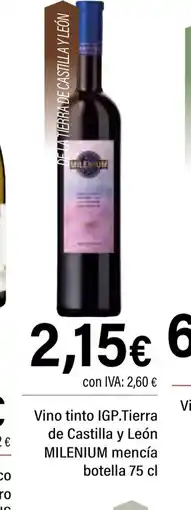 Cash Ifa MILENIUM Vino tinto IGP.Tierra de Castilla y León mencía oferta