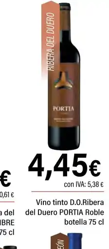 Cash Ifa PORTIA Vino tinto D.O.Ribera del Duero Roble oferta