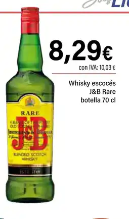 Cash Ifa J&B Whisky escocés Rare oferta