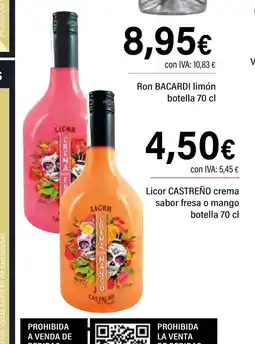Cash Ifa CASTREÑO Licor crema sabor fresa o mango oferta