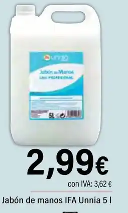 Cash Ifa IFA UNNIA Jabón de manos oferta