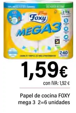 Cash Ifa FOXY Papel de cocina mega 3 2-6 unidades oferta
