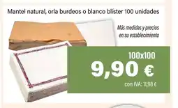 Cash Ifa Mantel natural, orla burdeos o blanco blíster 100 unidades oferta