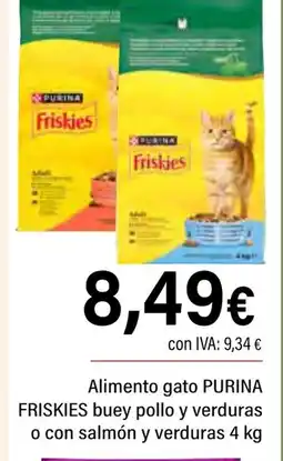 Cash Ifa PURINA FRISKIES Alimento gato buey pollo y verduras o con salmón y verduras oferta
