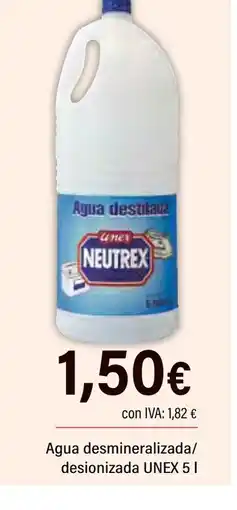 Cash Ifa UNEX Agua desmineralizada/ desionizada oferta