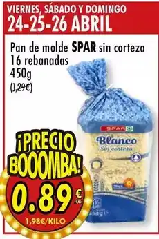 SPAR Spar - pan de molde oferta