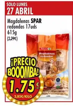 SPAR Spar - magdalenas redondas 17uds oferta