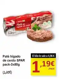 SPAR Spar - pate hígado de cerdo oferta