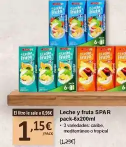 SPAR Spar - leche y fruta pack-6x oferta