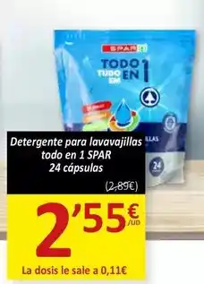 SPAR Spar - detergente para lavavajillas todo en 1 oferta