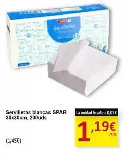 SPAR Spar - servilletas blancas oferta