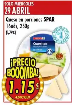 SPAR Spar - queso en porciones 16uds oferta